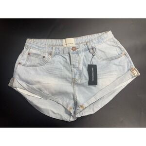 One Teaspoon NWT‎ Bandits Low Waist Denim Shorts Casanova Blue Size 32 MSRP $110